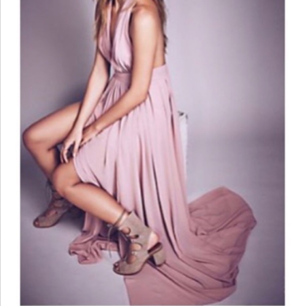 Free people athea maxi drape dress - dusty rose
